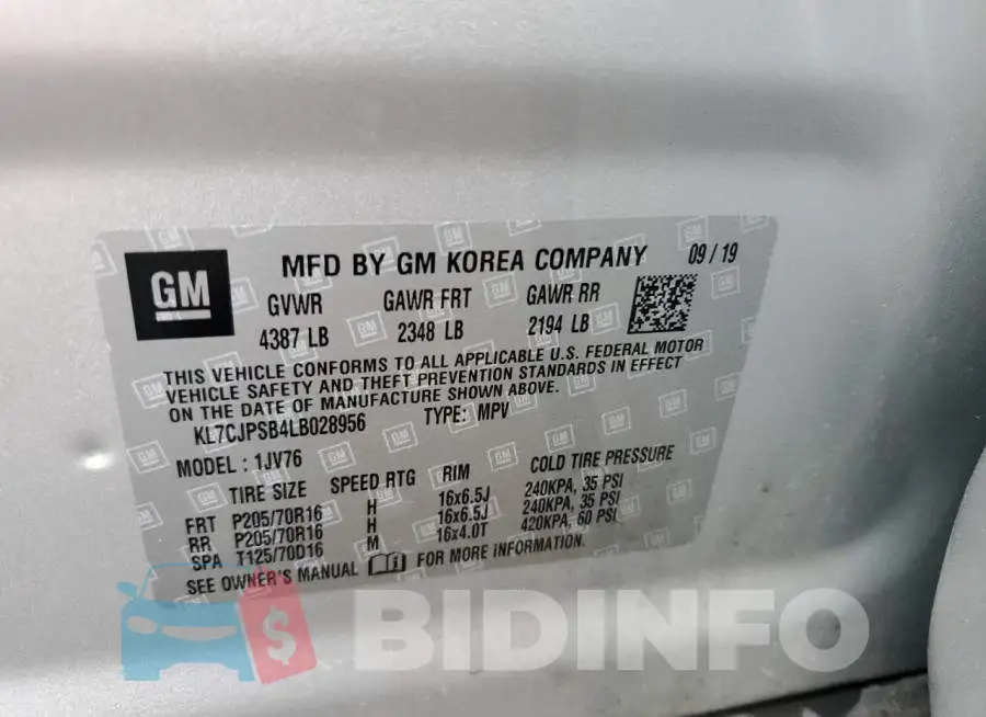 KL7CJPSB4LB028956 Photo# 12