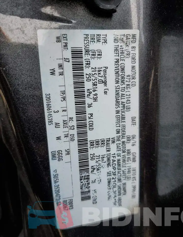 1FADP3F21GL365468 Photo# 12