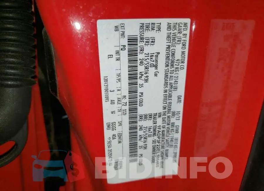 1FADP3F22EL186465 Photo# 12