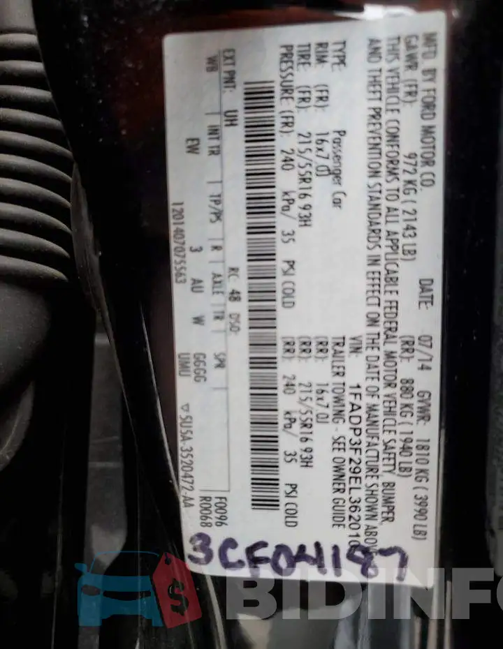 1FADP3F29EL362010 Photo# 12