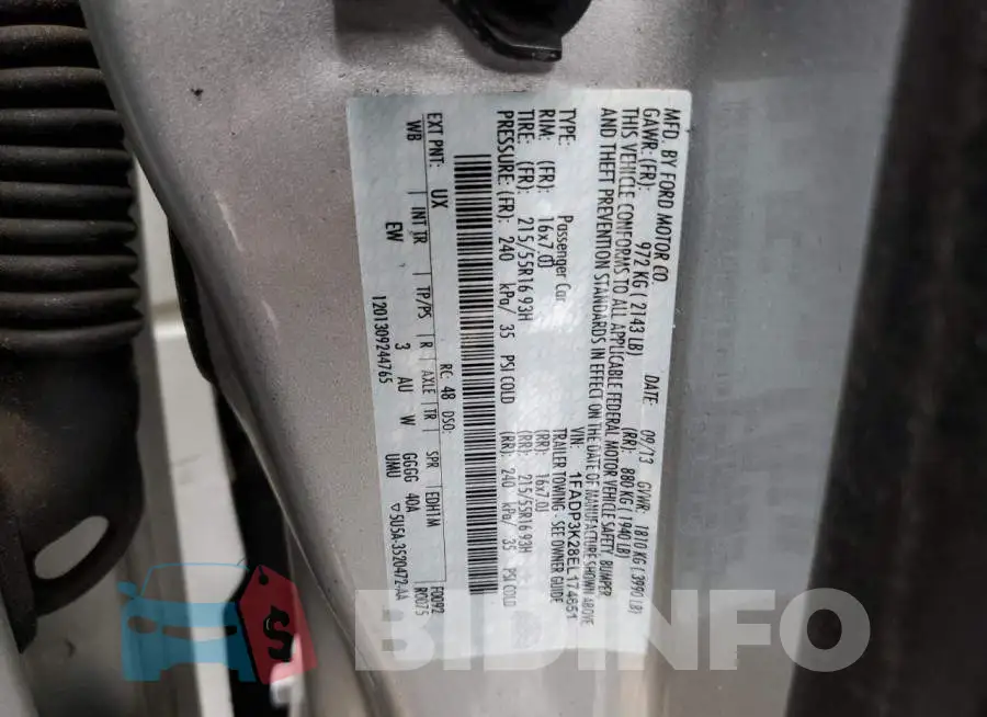 1FADP3K28EL174651 Photo# 12