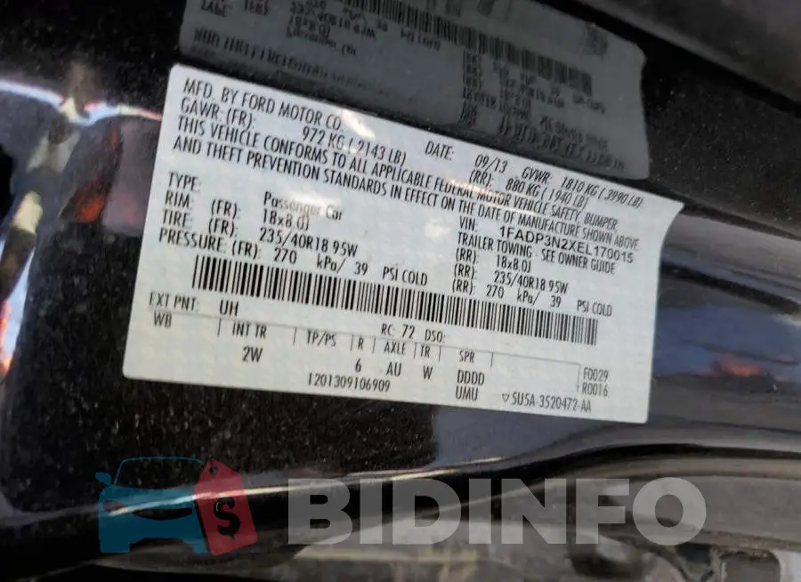 1FADP3N2XEL170015 Photo# 13