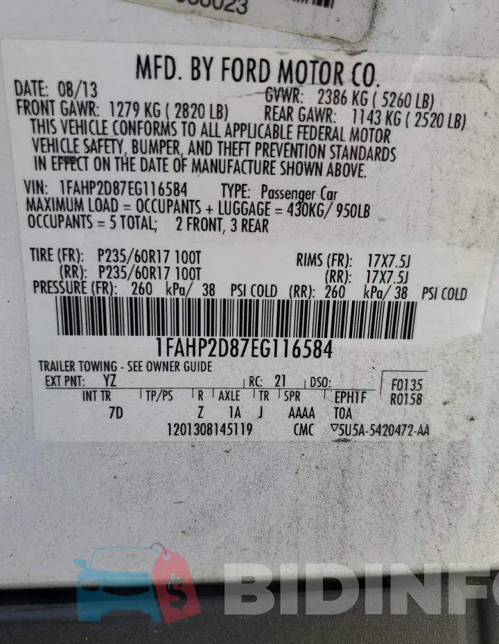 1FAHP2D87EG116584 Photo# 12