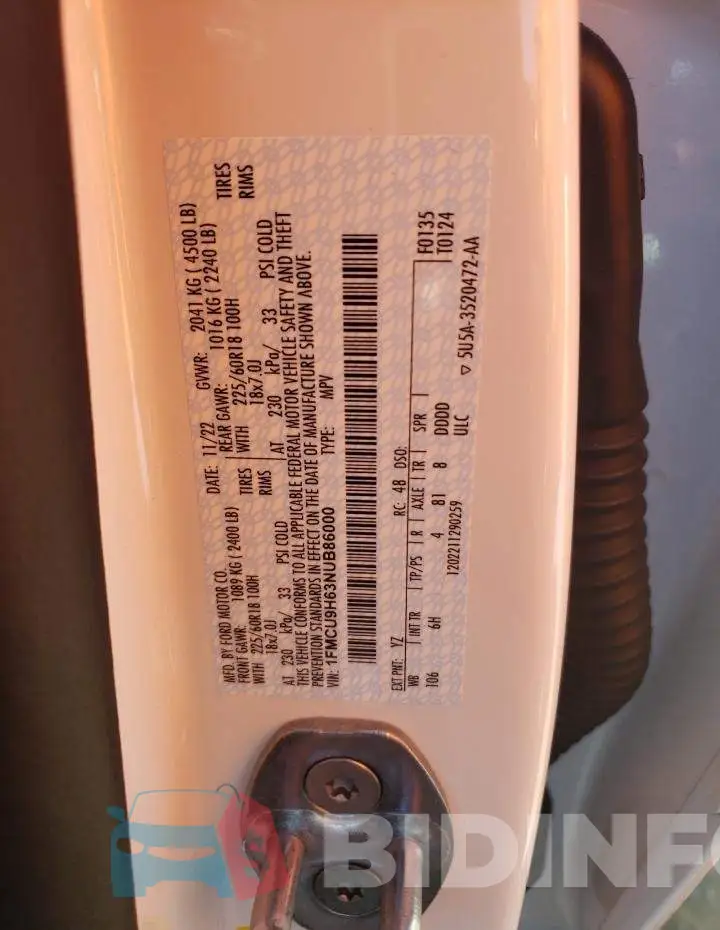 1FMCU9H63NUB86000 Photo# 13