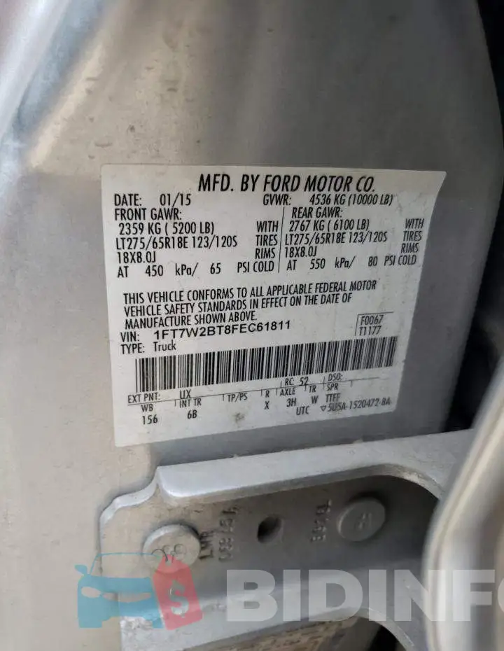 1FT7W2BT8FEC61811 Photo# 12