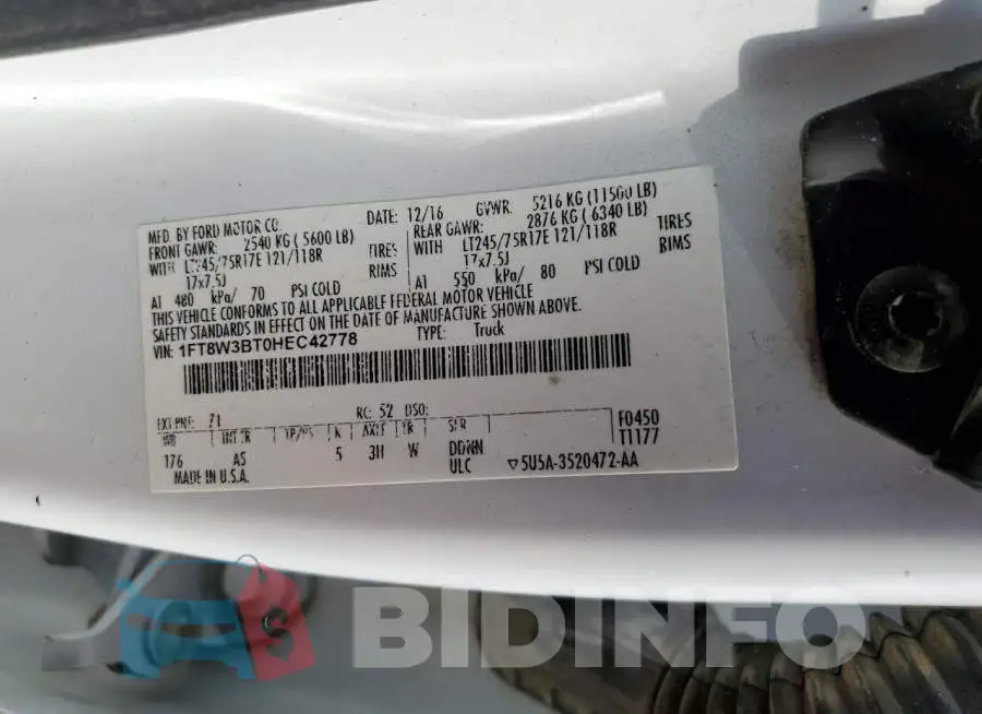 1FT8W3BT0HEC42778 Photo# 12