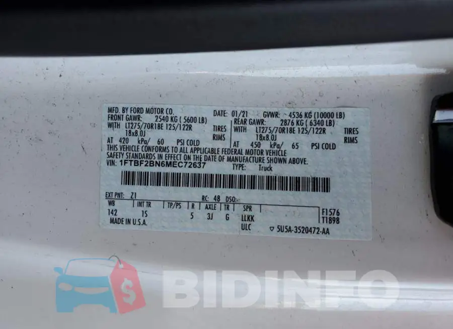 1FTBF2BN6MEC72637 Photo# 12