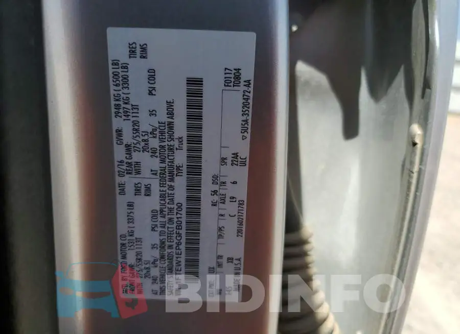 1FTEW1EP6GFB01700 Photo# 12