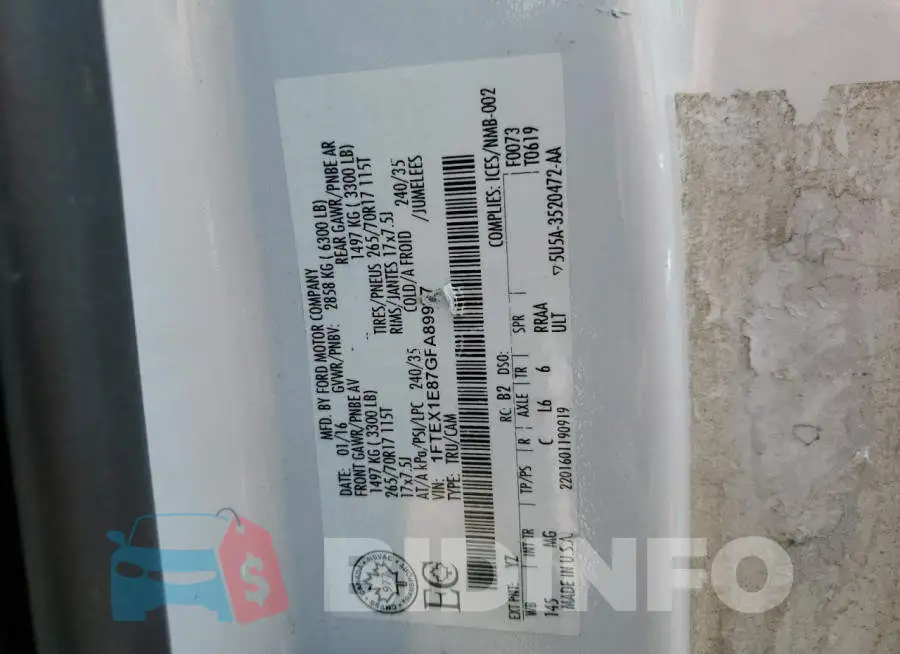 1FTEX1E87GFA89997 Photo# 12