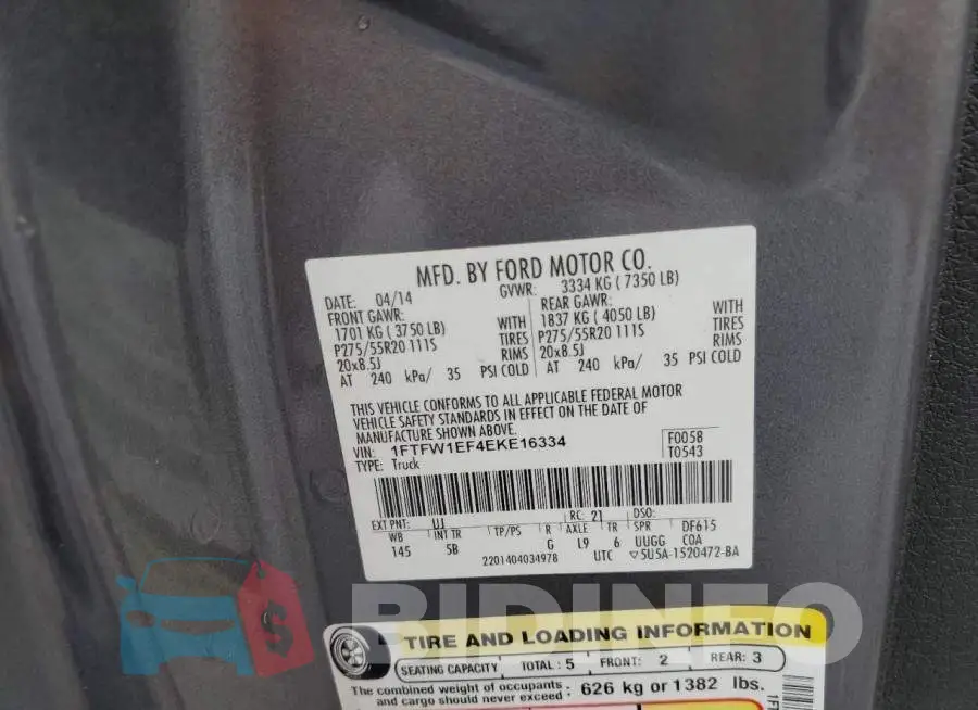 1FTFW1EF4EKE16334 Photo# 12