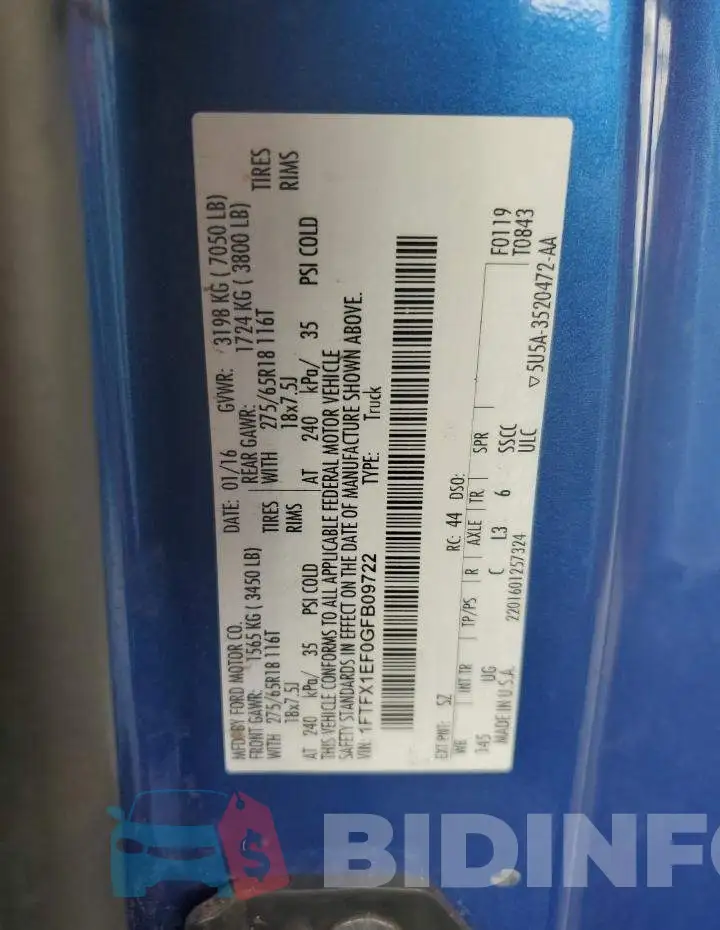 1FTFX1EF0GFB09722 Photo# 12