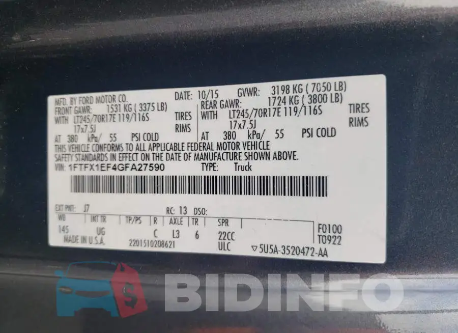 1FTFX1EF4GFA27590 Photo# 12