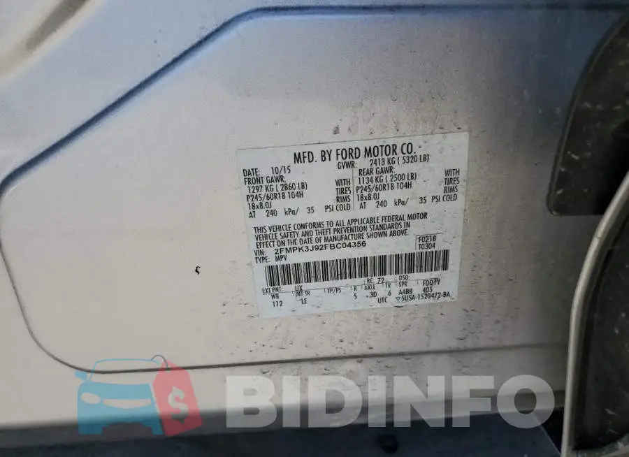 2FMPK3J92FBC04356 Photo# 12