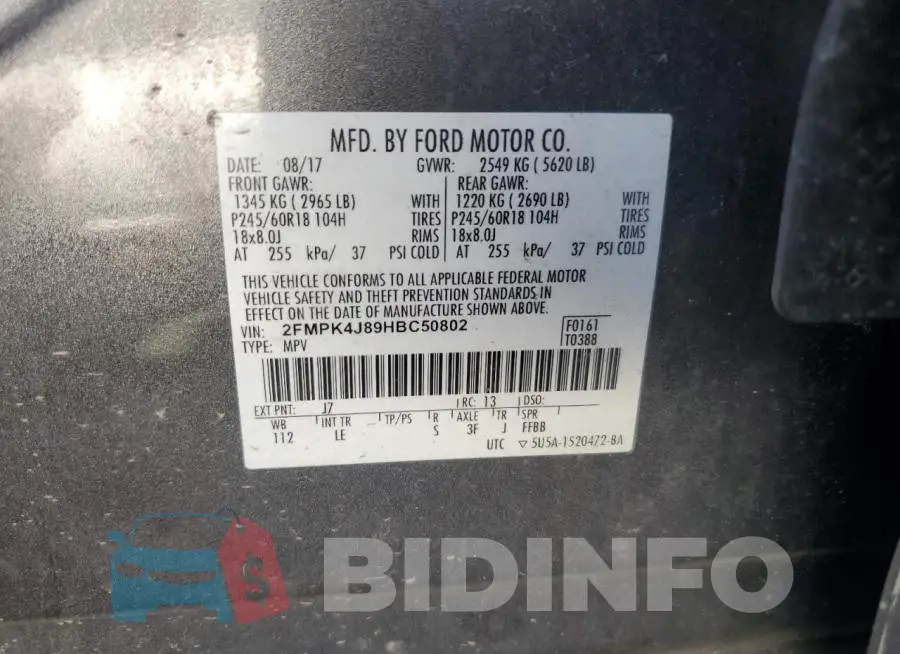 2FMPK4J89HBC50802 Photo# 12