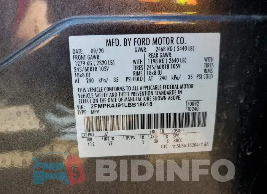 2FMPK4J91LBB18618 Photo# 13