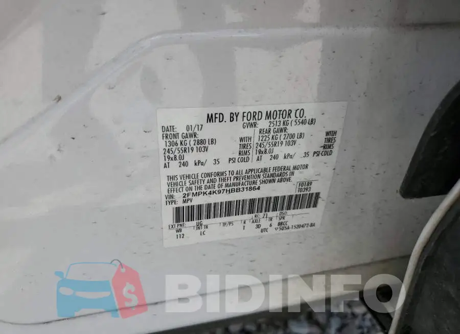 2FMPK4K97HBB31864 Photo# 13