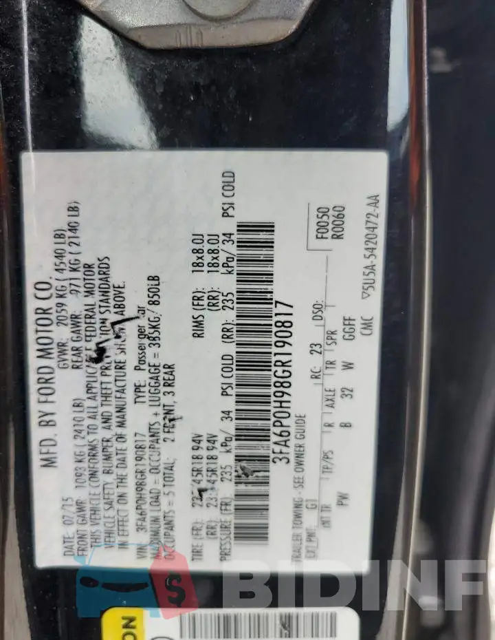 3FA6P0H98GR190817 Photo# 12