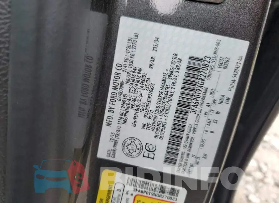 3FA6P0T9XGR270823 Photo# 13