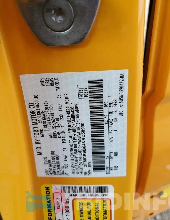 3FMCR9B64NRD58990 Photo# 13