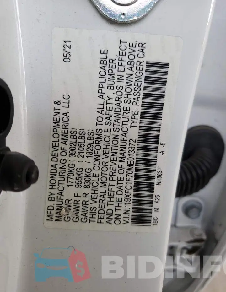 19XFC1F70ME013372 Photo# 12