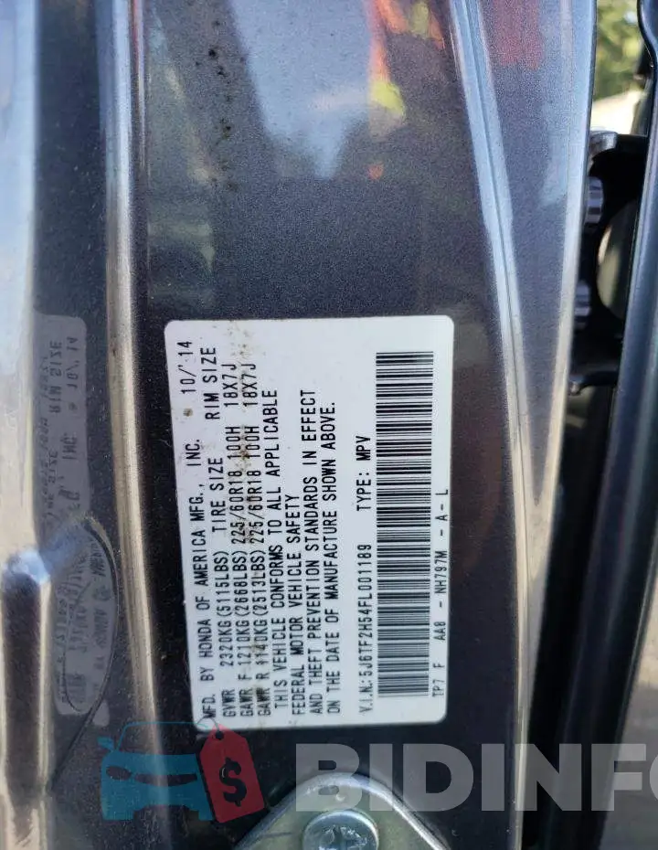 5J6TF2H54FL001189 Photo# 12