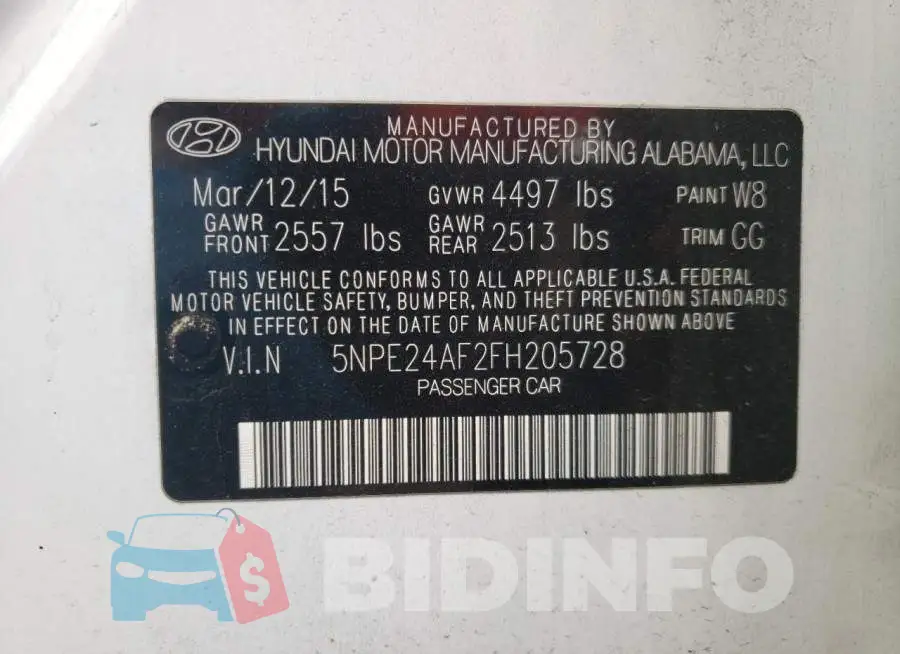 5NPE24AF2FH205728 Photo# 12