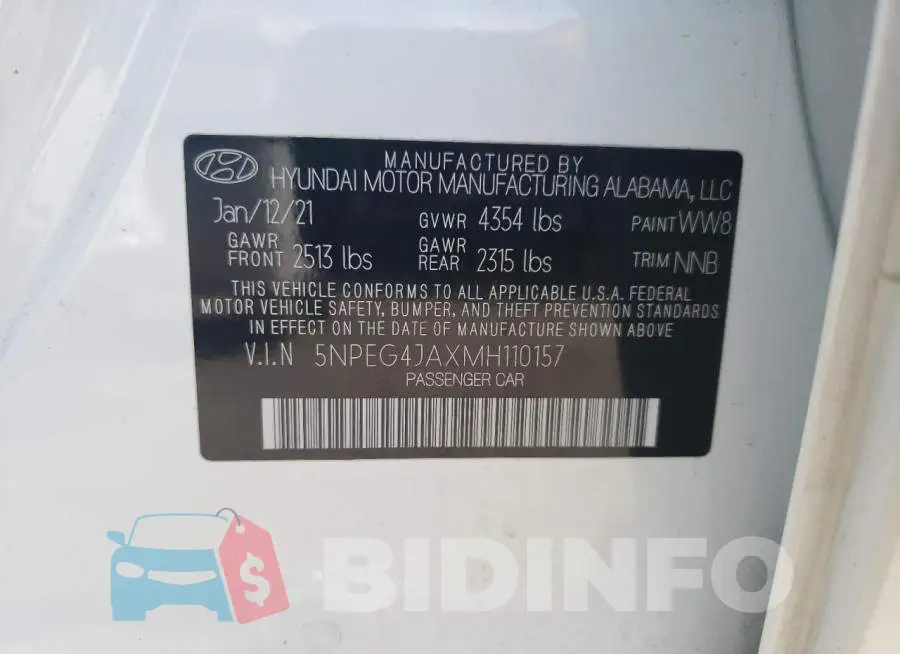 5NPEG4JAXMH110157 Photo# 12