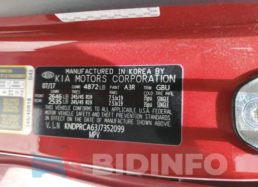 KNDPRCA63J7352099 Photo# 12