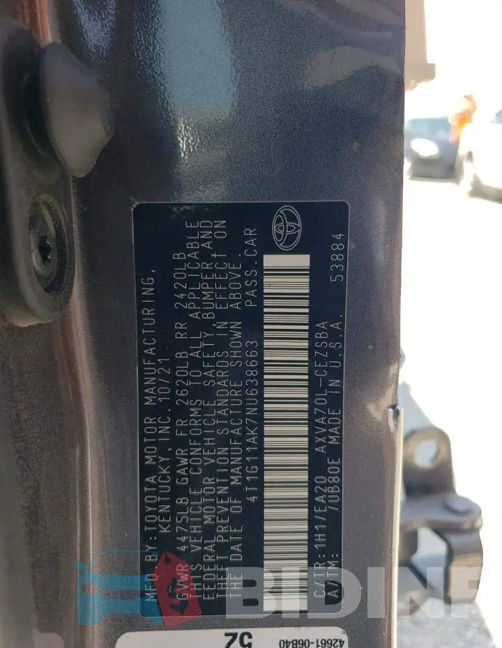 4T1G11AK7NU638663 Photo# 13