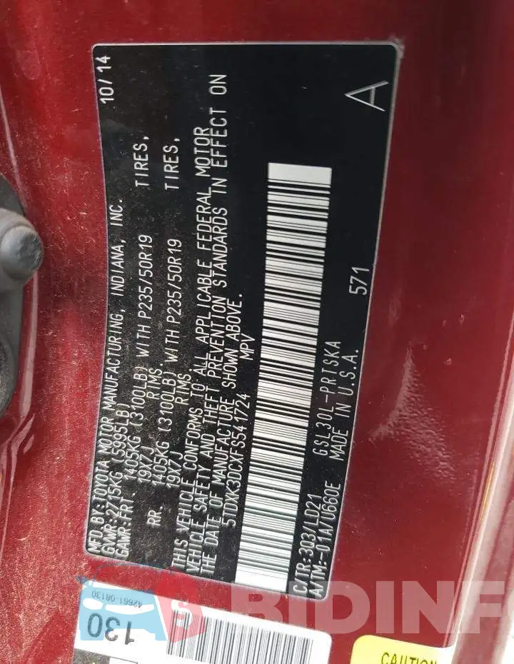 5TDXK3DCXFS541724 Photo# 13
