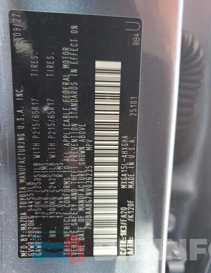 7MUBAABG7NV036235 Photo# 13