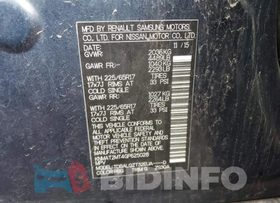 KNMAT2MT4GP625028 Photo# 14
