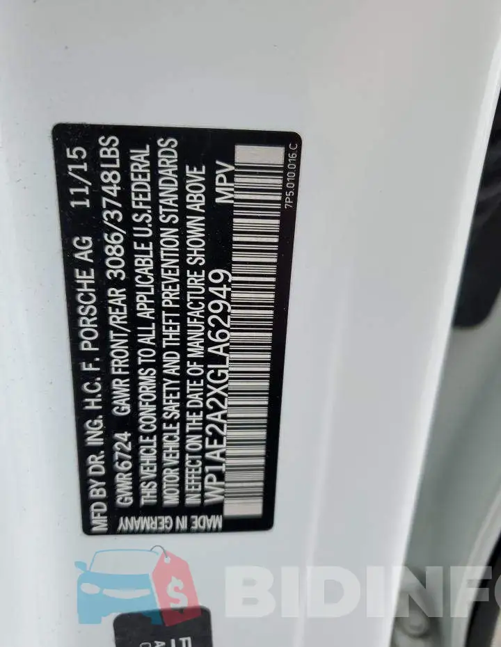 WP1AE2A2XGLA62949 Photo# 14
