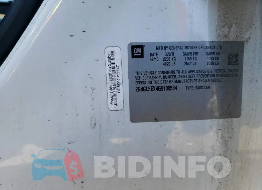 2G4GL5EX4G9106584 Photo# 12
