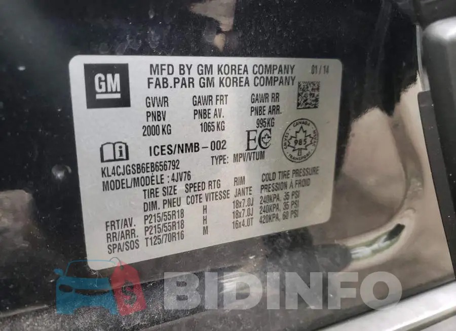 KL4CJGSB6EB656792 Photo# 13