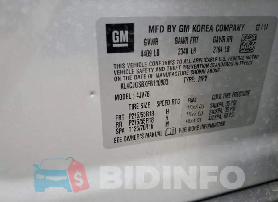 KL4CJGSBXFB110983 Photo# 13