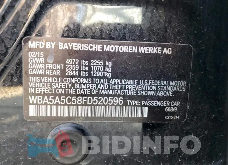 WBA5A5C58FD520596 Photo# 12