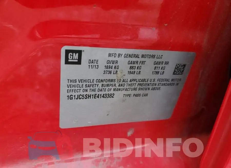 1G1JC5SH1E4143382 Photo# 12