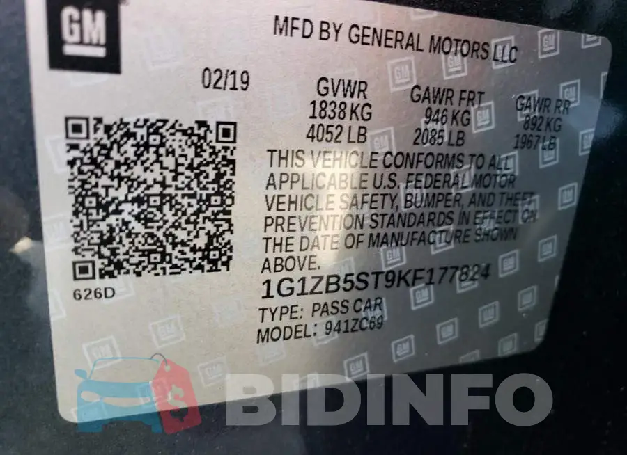 1G1ZB5ST9KF177824 Photo# 12