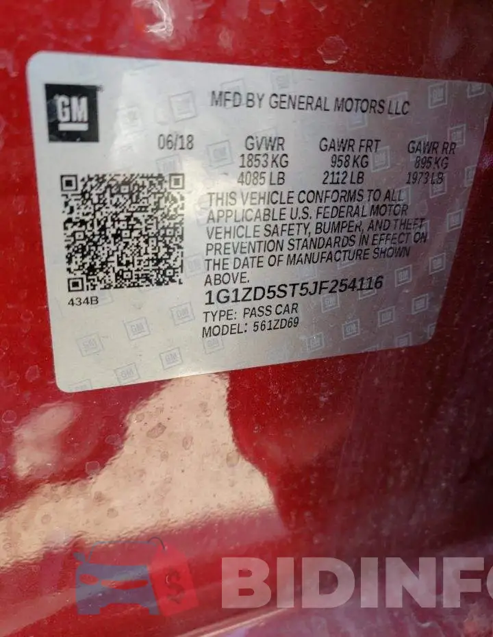 1G1ZD5ST5JF254116 Photo# 12