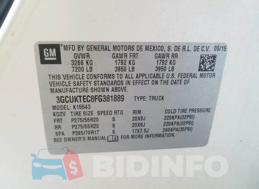 3GCUKTEC8FG381889 Photo# 10