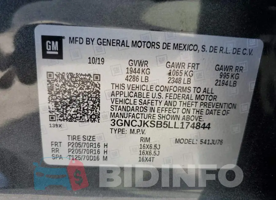 3GNCJKSB5LL174844 Photo# 13