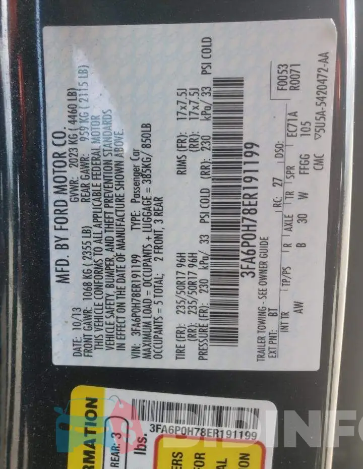 3FA6P0H78ER191199 Photo# 12