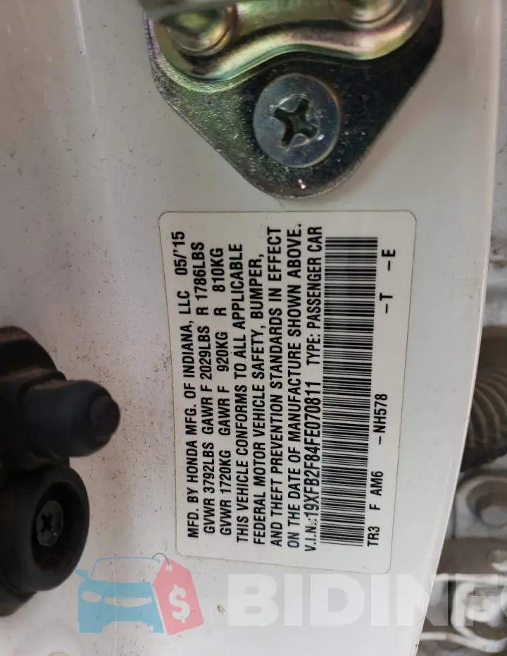 19XFB2F84FE070811 Photo# 12