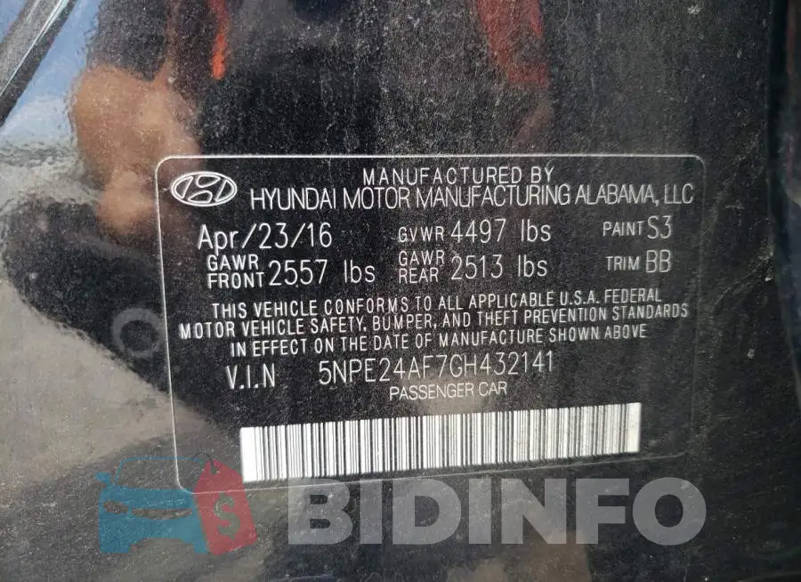 5NPE24AF7GH432141 Photo# 12