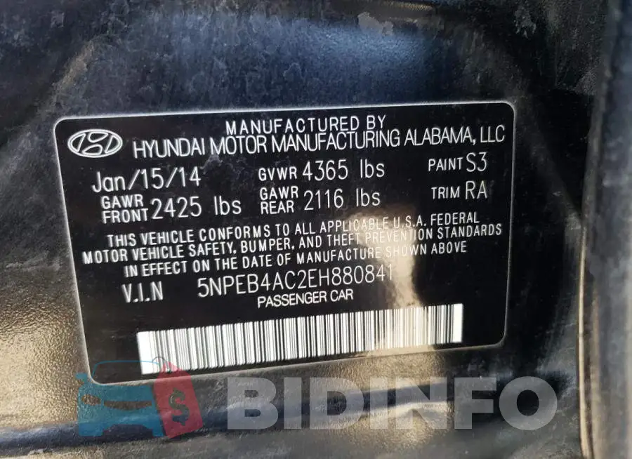 5NPEB4AC2EH880841 Photo# 12