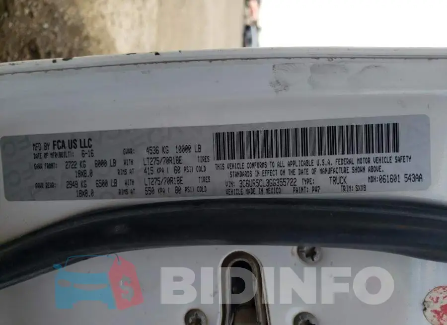 3C6UR5CL3GG355722 Photo# 13