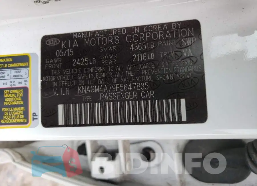 KNAGM4A79F5647835 Photo# 12