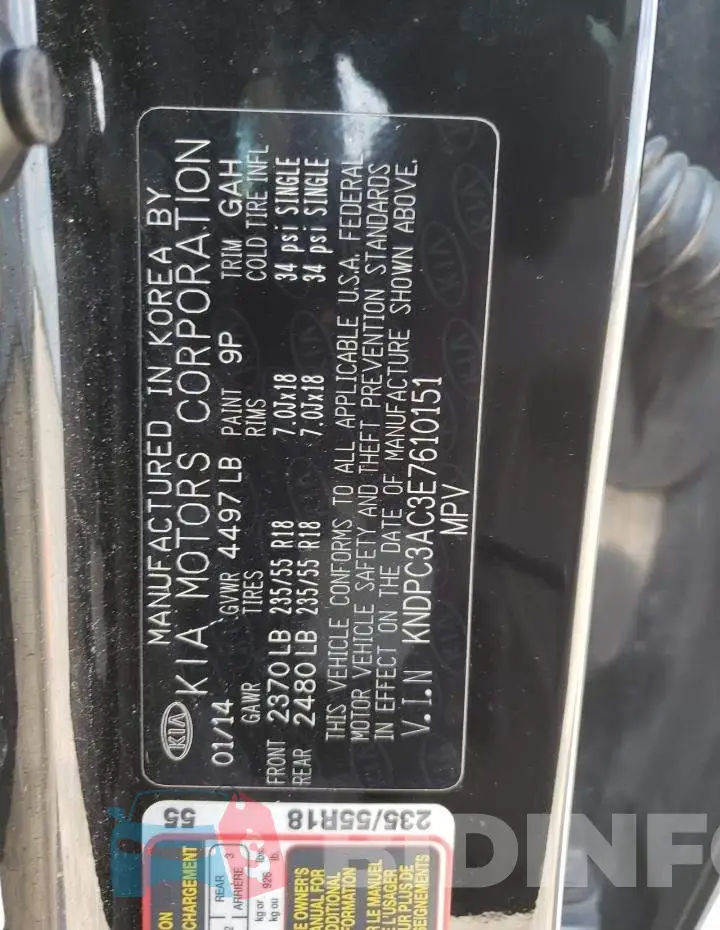 KNDPC3AC3E7610151 Photo# 12