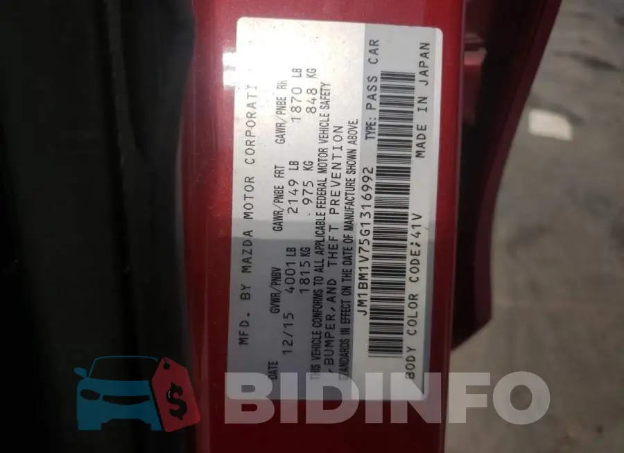 JM1BM1V75G1316992 Photo# 12